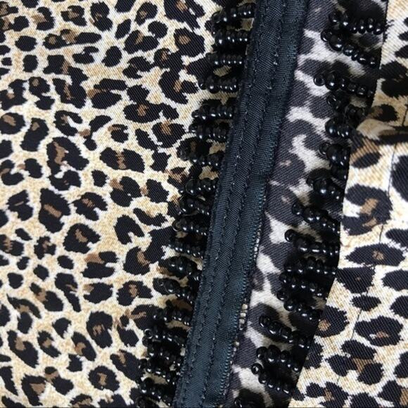 Robbie Bee Plus Size Vintage Animal Print Dress Cheetah Sexy Size 14 Fringe - Picture 6 of 8